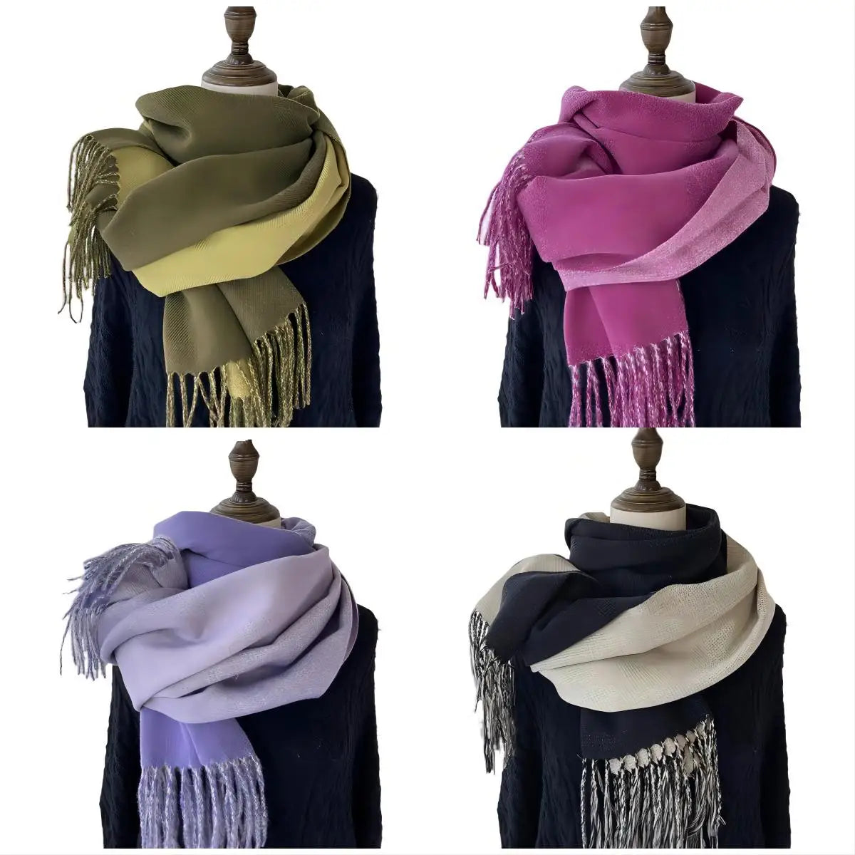 Ulvly Double-Sided Cashmere-Feel Scarf