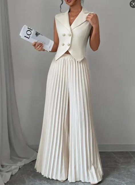 Ulvly Vest &amp; Wide-Leg Trousers Set