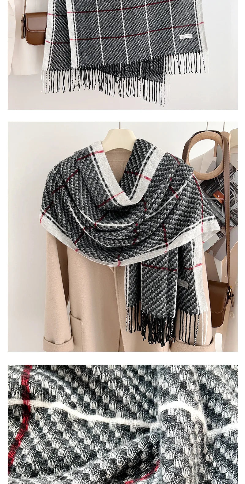 Ulvly Fish Scale Knit Wrap