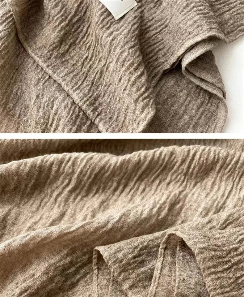 Ulvly Retro Cotton-Linen Touch Scarf