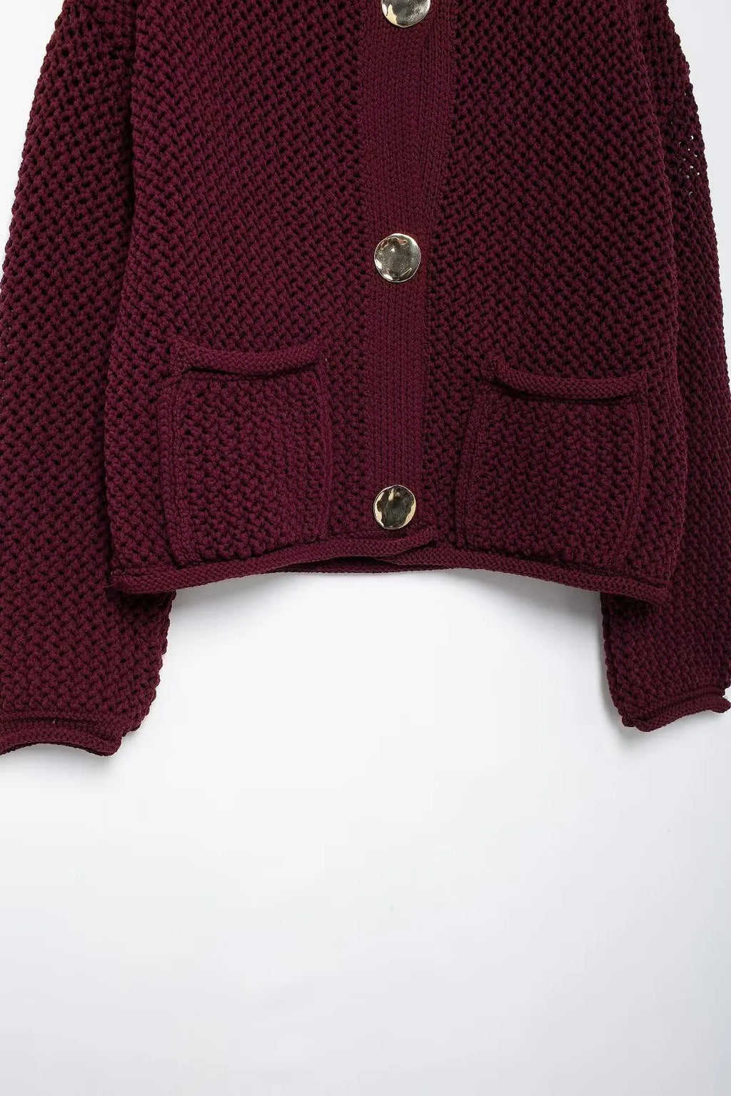 Ulvly Metal-Button Knit Cardigan