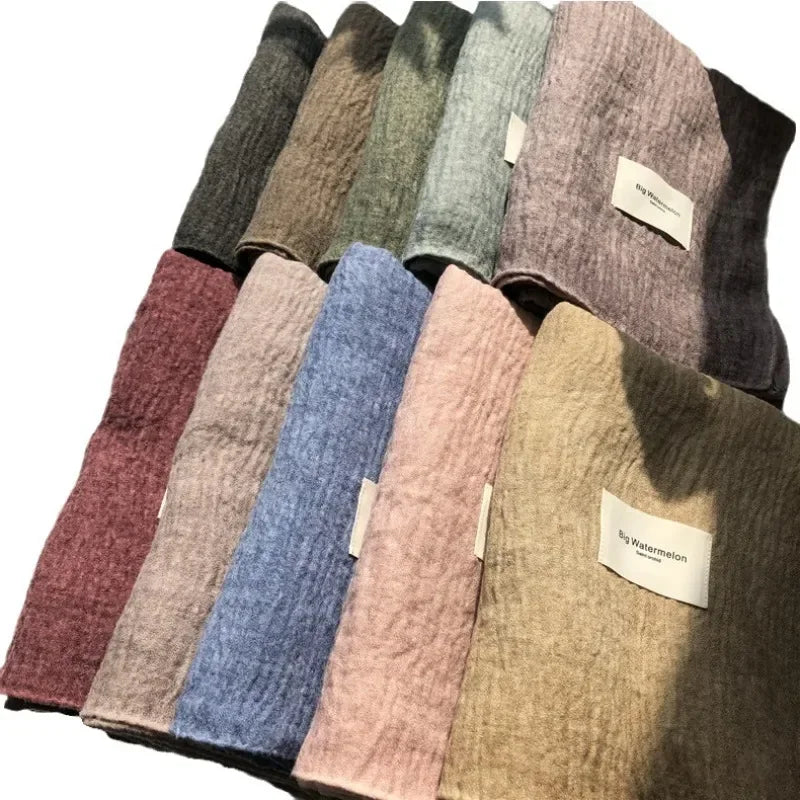 Ulvly Retro Cotton-Linen Touch Scarf