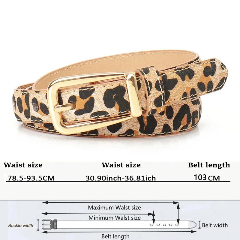 Ulvly Leopard Print Slim Belt