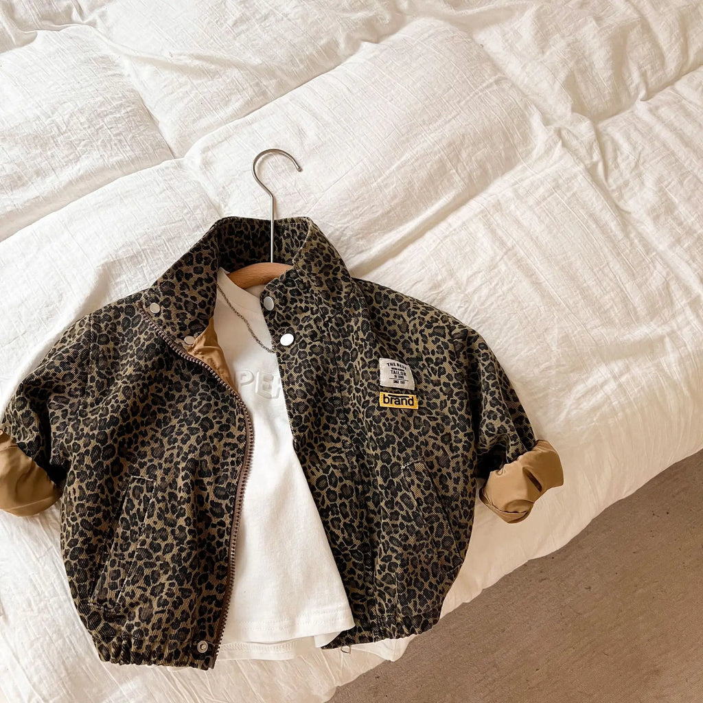 Ulvly Kids Leopard Denim Jacket