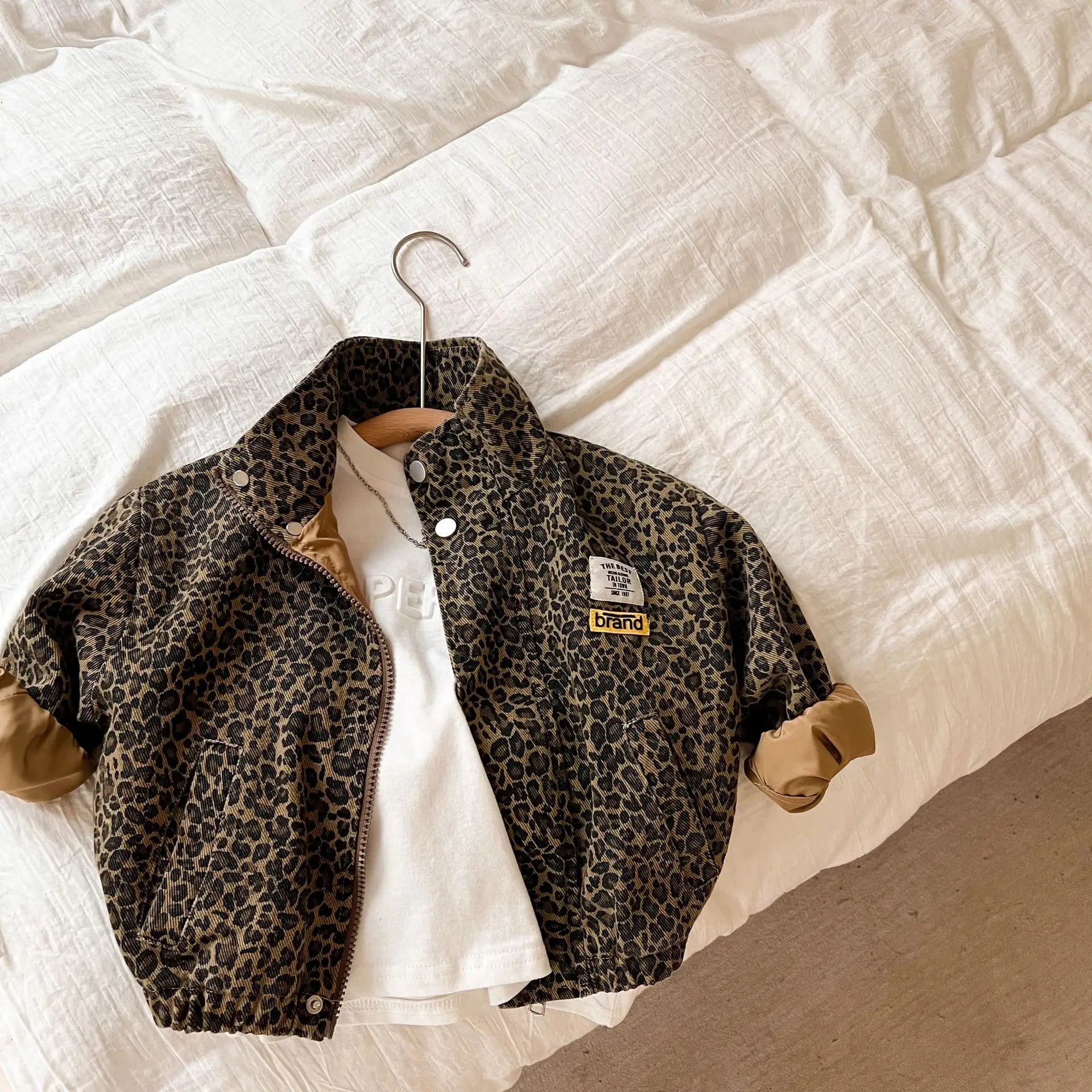 Ulvly Kids Leopard Denim Jacket