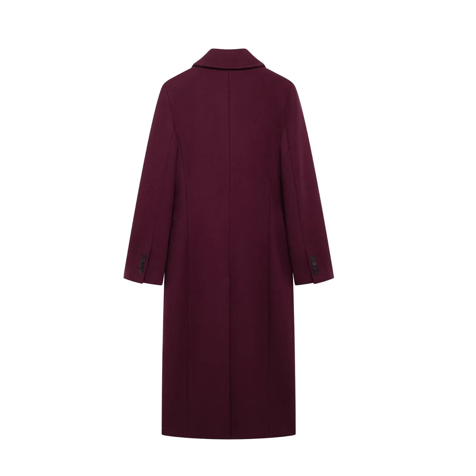 Ulvly Burgundy Wool-Blend Coat