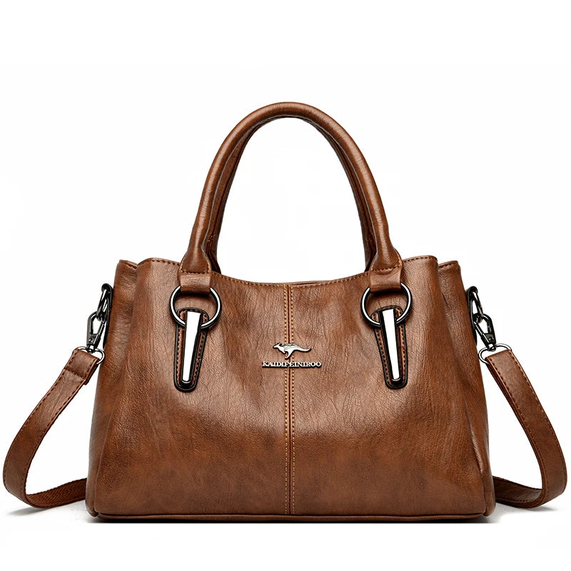 Ulvly 3-Layer Soft PU Leather Crossbody Bag