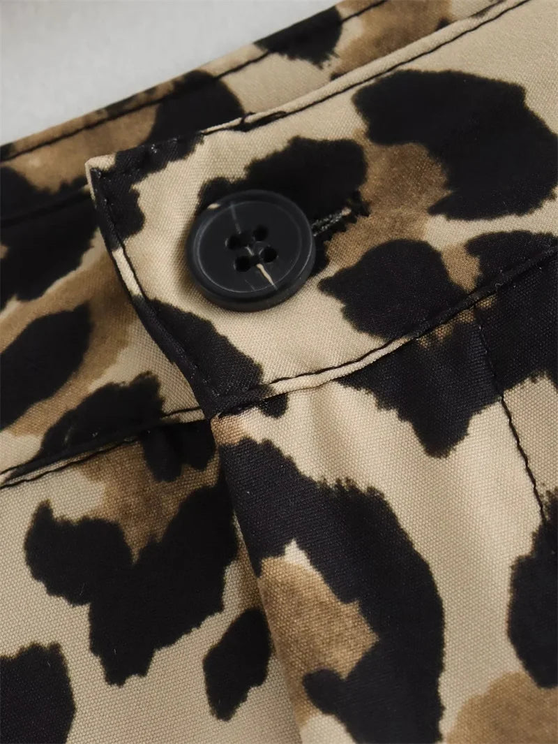 Ulvly Y2K Leopard Wide-Leg Pants