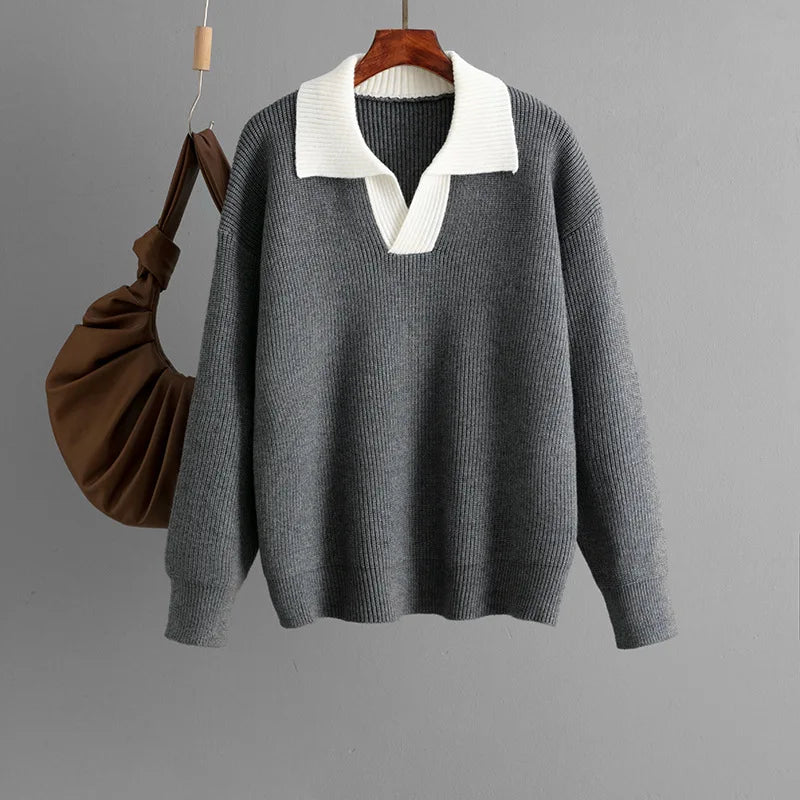 Ulvly Colorblock Polo Sweater