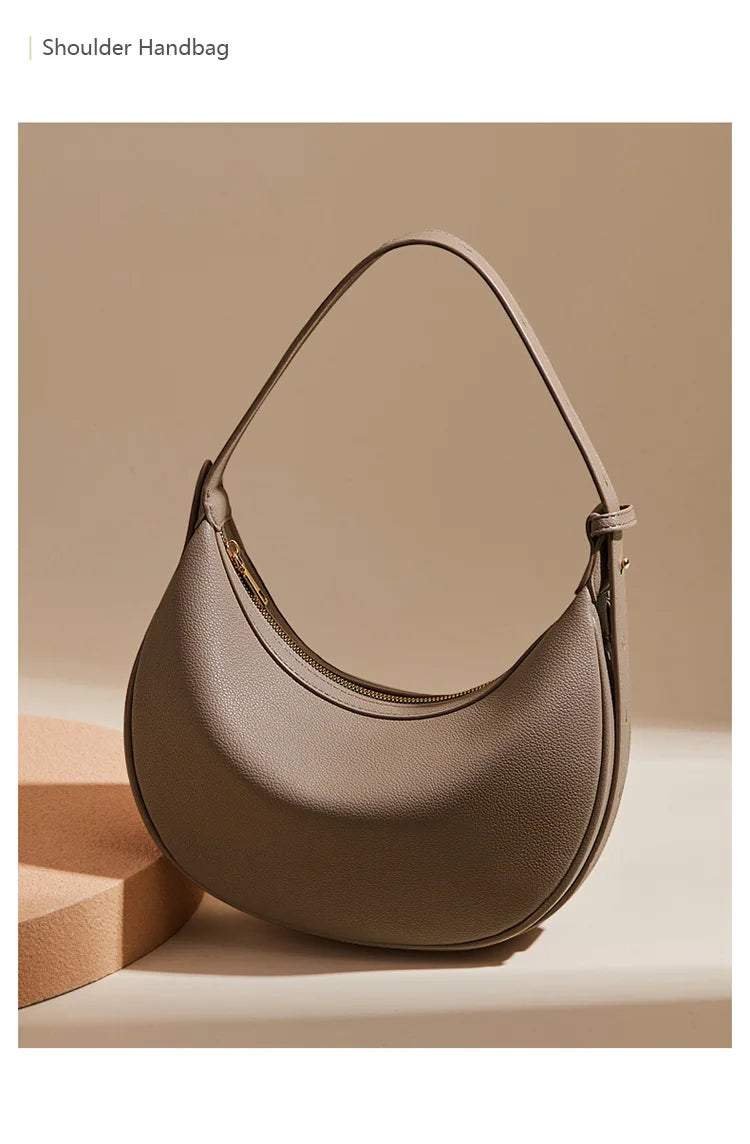 Ulvly Half-Moon PU Shoulder Bag