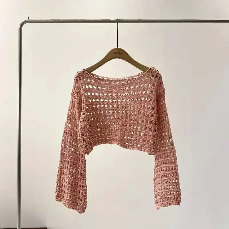 Ulvly Y2K Crochet Crop