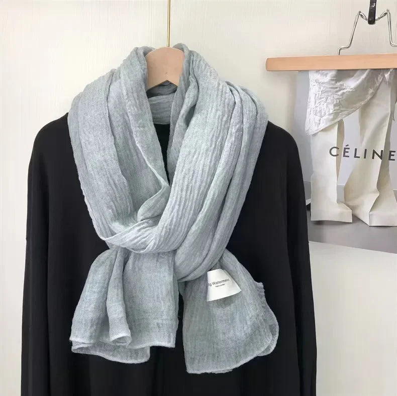 Ulvly Retro Cotton-Linen Touch Scarf