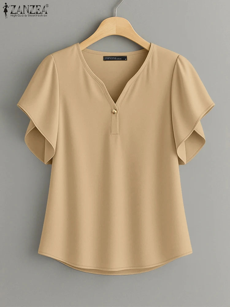 Ulvly V Neck Summer Blouse