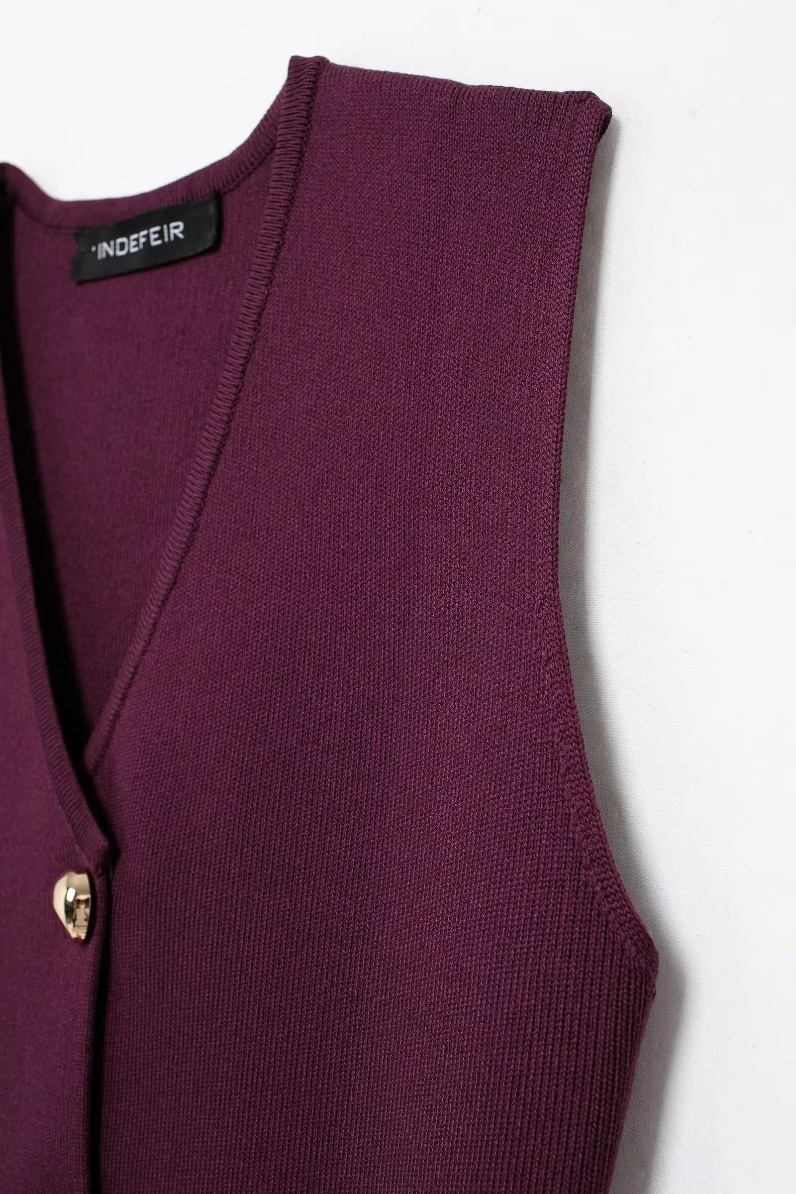 Ulvly Wine Red Knit Vest & Skirt Set