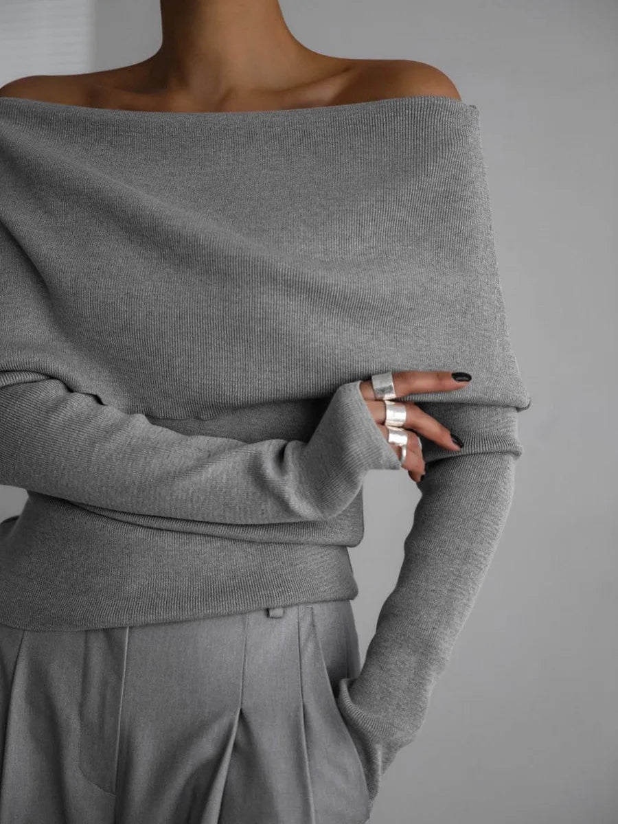 Ulvly One-Shoulder Knit Pullover