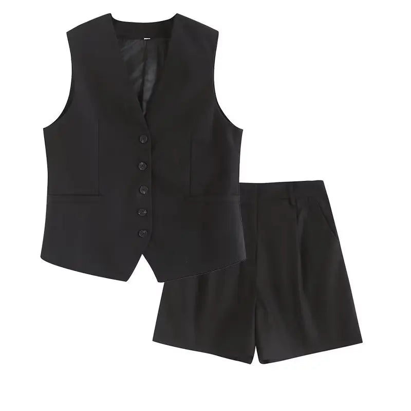 Ulvly Linen Vest &amp; Shorts Suit