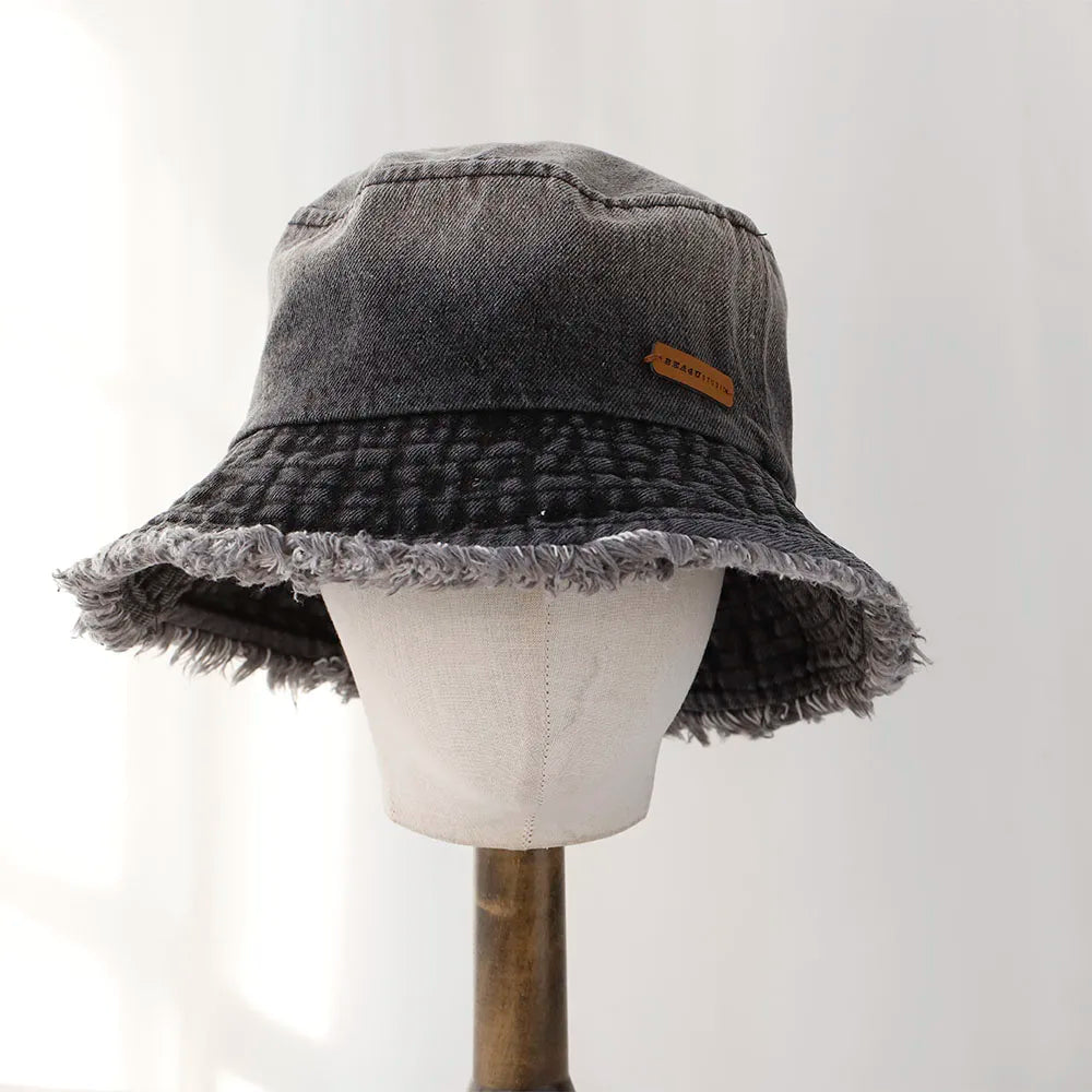 Ulvly Denim Cowboy Bucket Hat with Strap