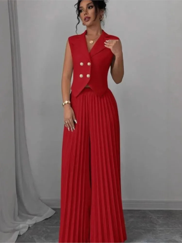 Ulvly Vest &amp; Wide-Leg Trousers Set