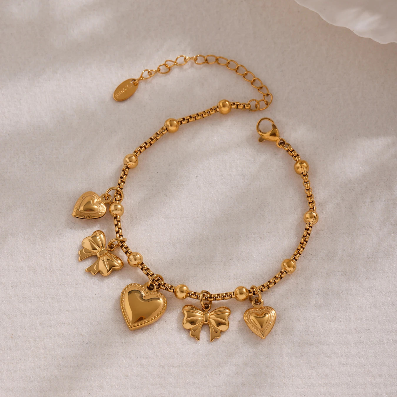 Ulvly Gold Plated Stainless Steel Charm Bracelet – Trendy Link Chain
