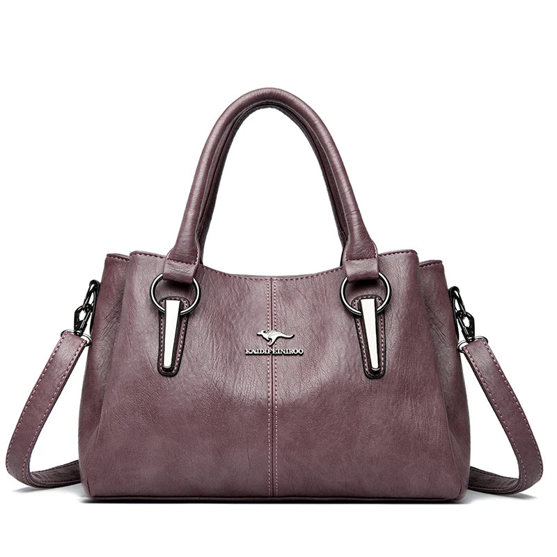 Ulvly 3-Layer Soft PU Leather Crossbody Bag