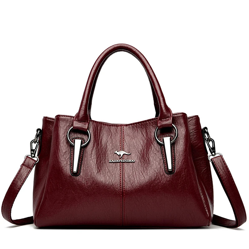 Ulvly 3-Layer Soft PU Leather Crossbody Bag