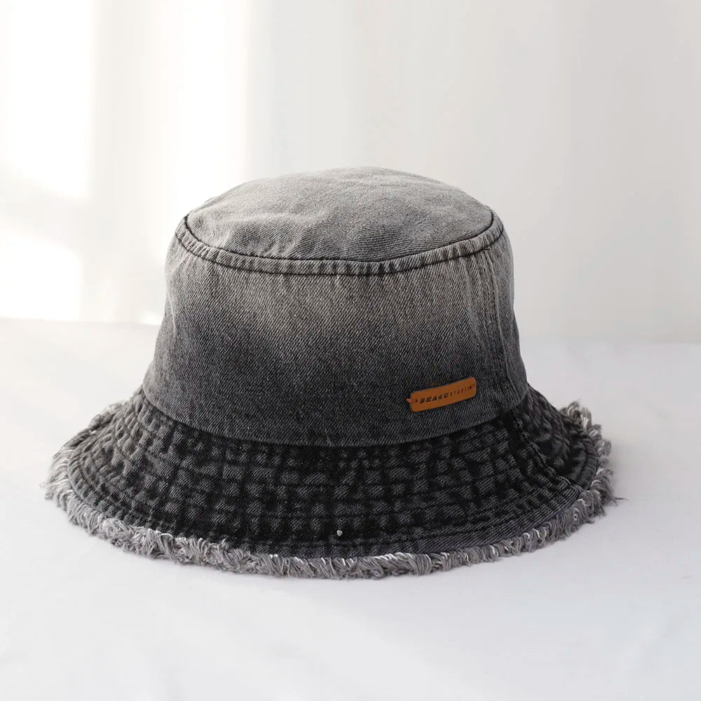 Ulvly Denim Cowboy Bucket Hat with Strap