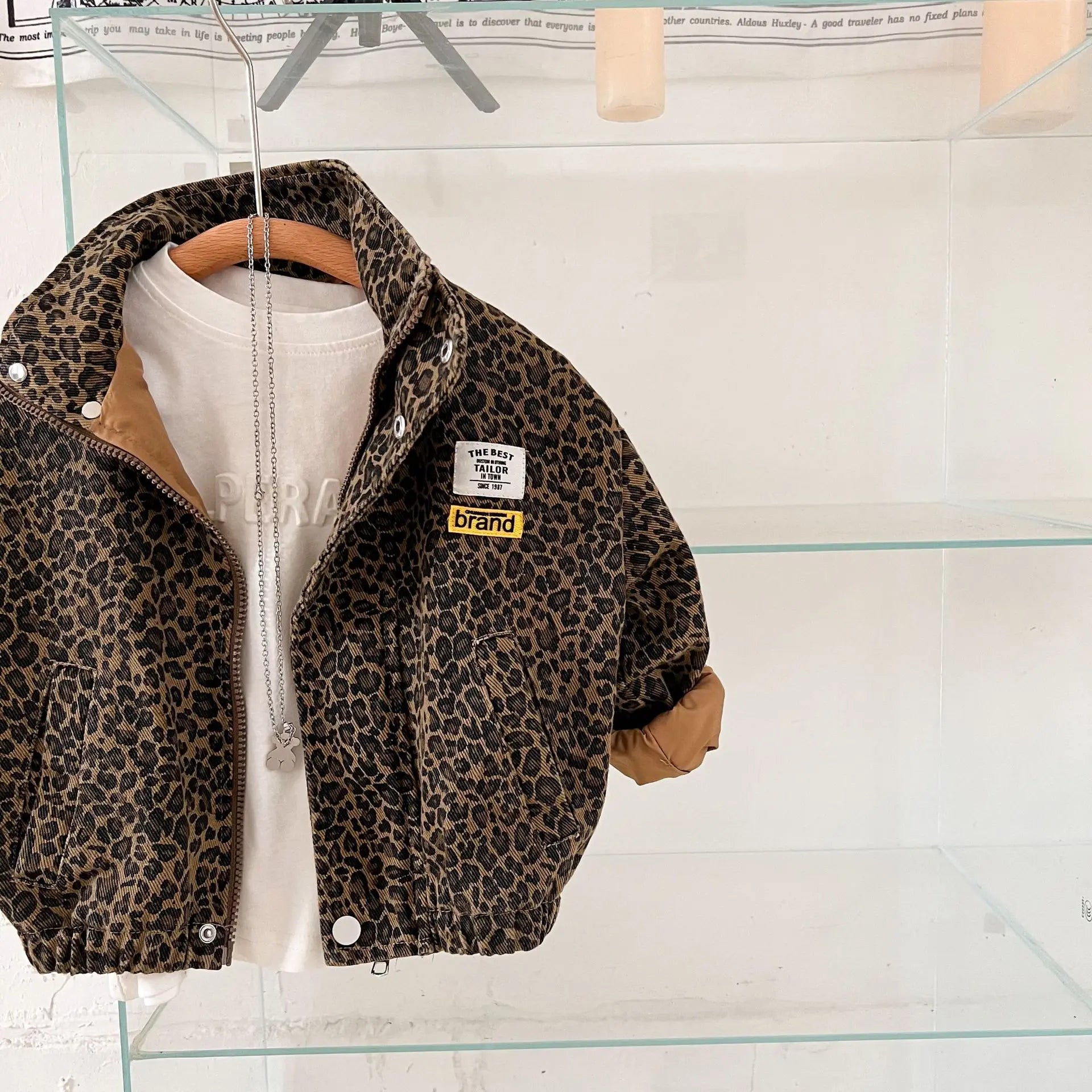 Ulvly Kids Leopard Denim Jacket