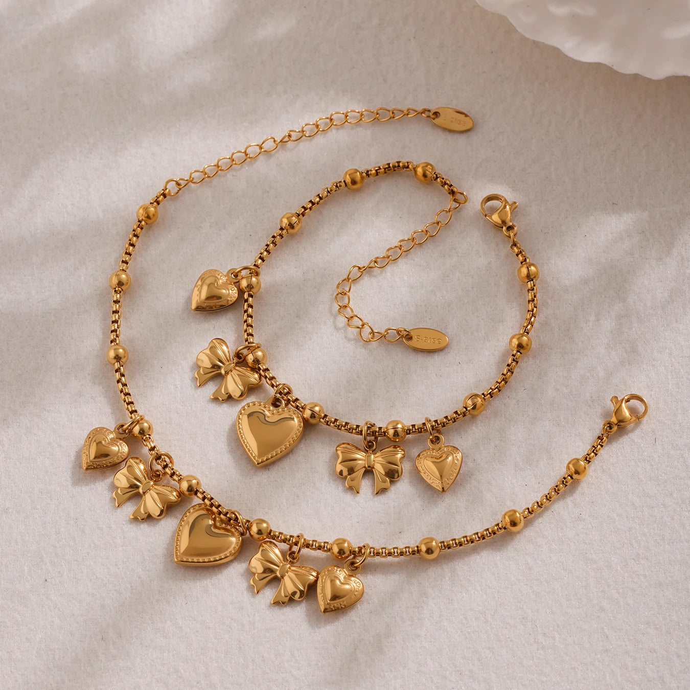 Ulvly Gold Plated Stainless Steel Charm Bracelet – Trendy Link Chain