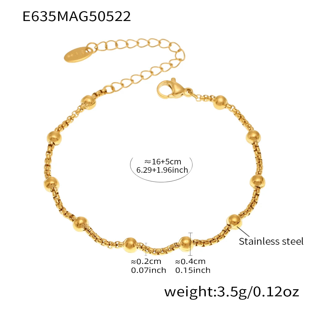 Ulvly Gold Plated Stainless Steel Charm Bracelet – Trendy Link Chain