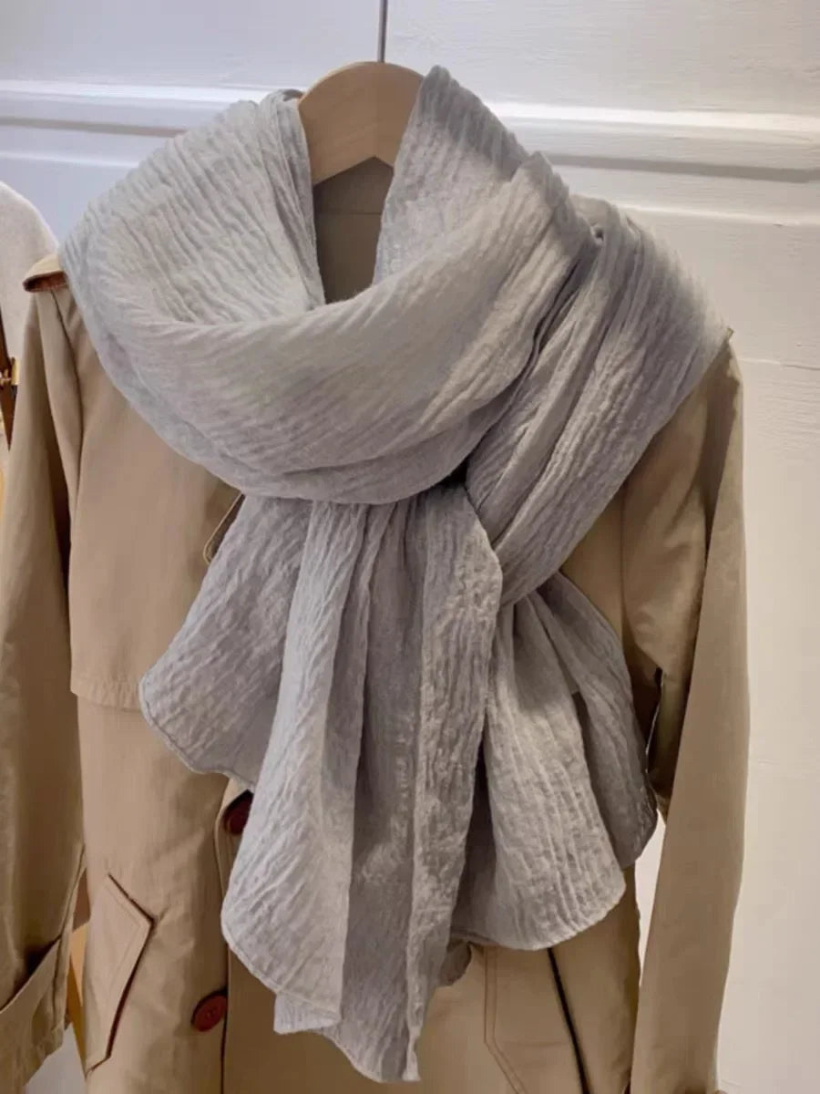 Ulvly Retro Cotton-Linen Touch Scarf