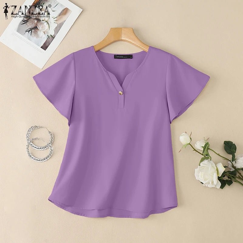 Ulvly V Neck Summer Blouse