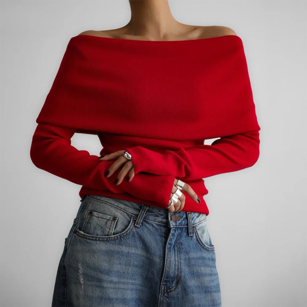 Ulvly One-Shoulder Knit Pullover