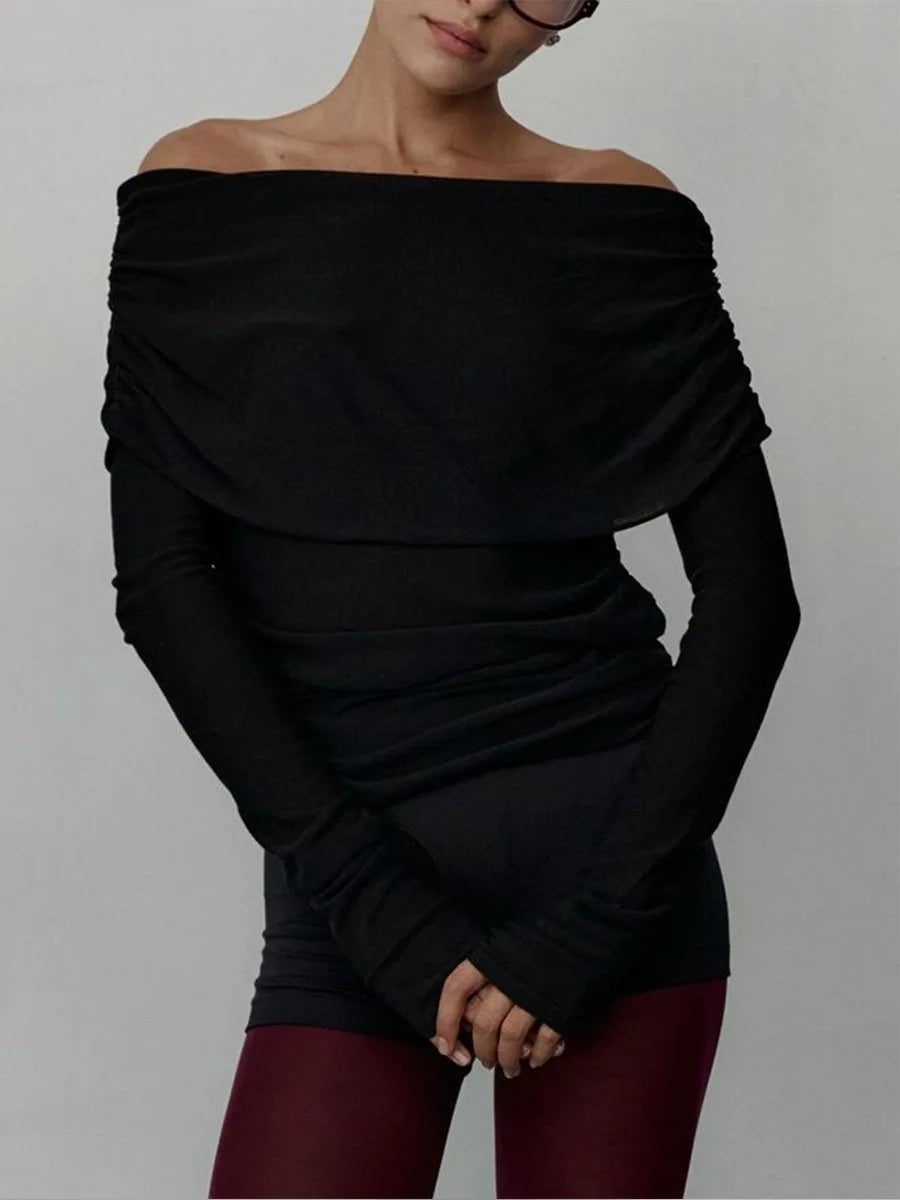 Ulvly One-Shoulder Knit Pullover