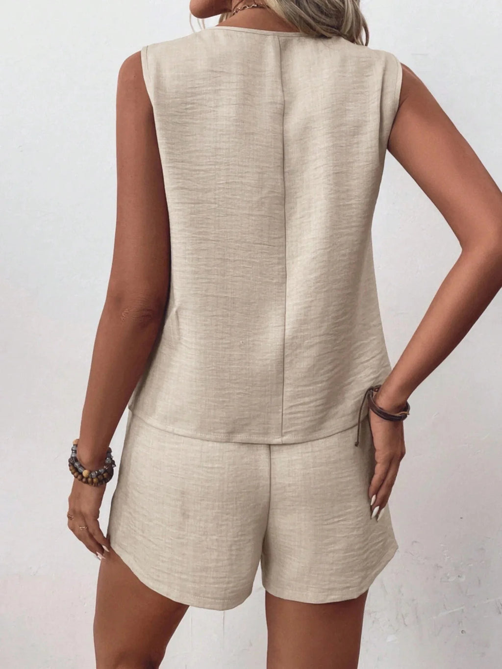 Ulvly Summer Button Vest &amp; Shorts Set
