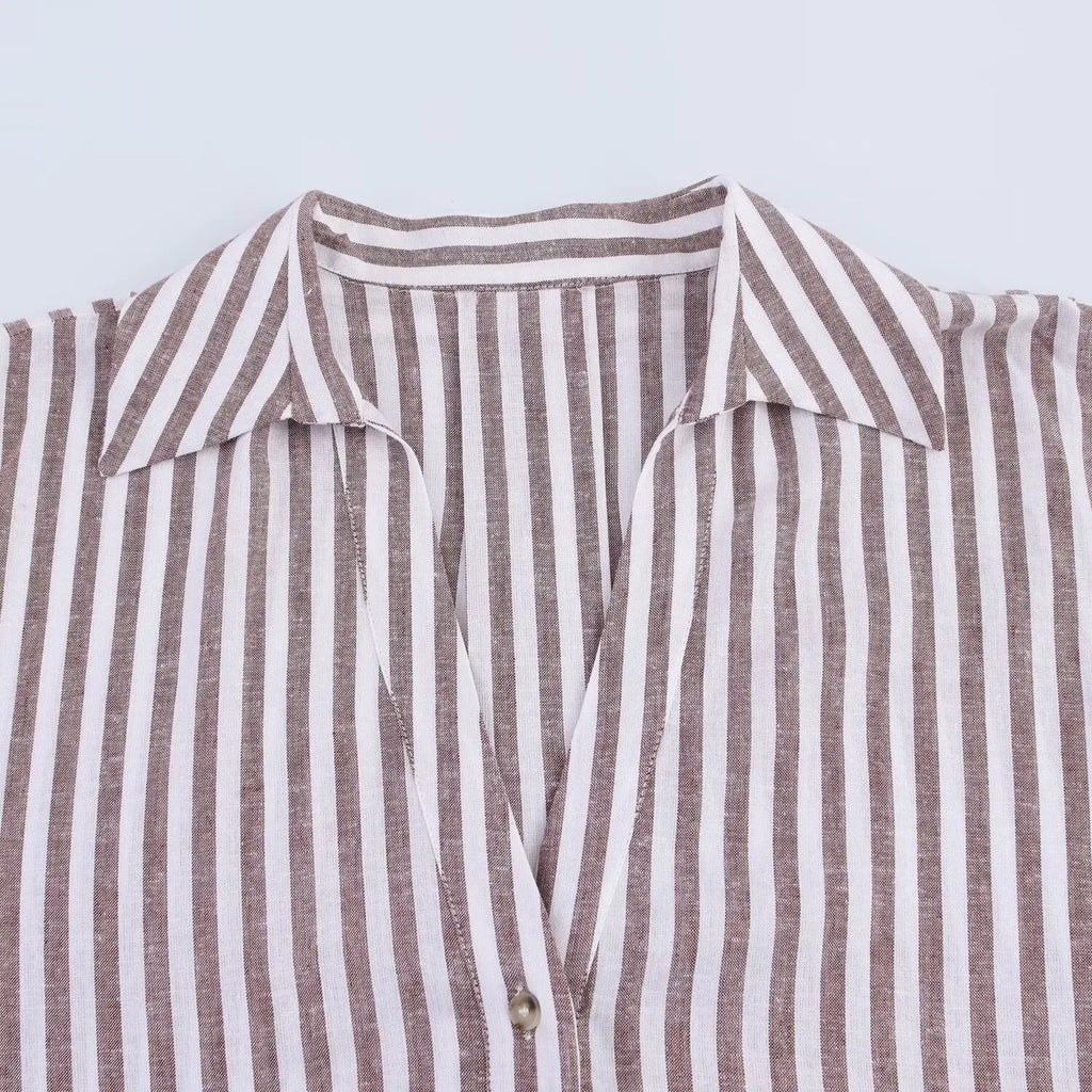 Ulvly Linen-Blend Striped Shirt