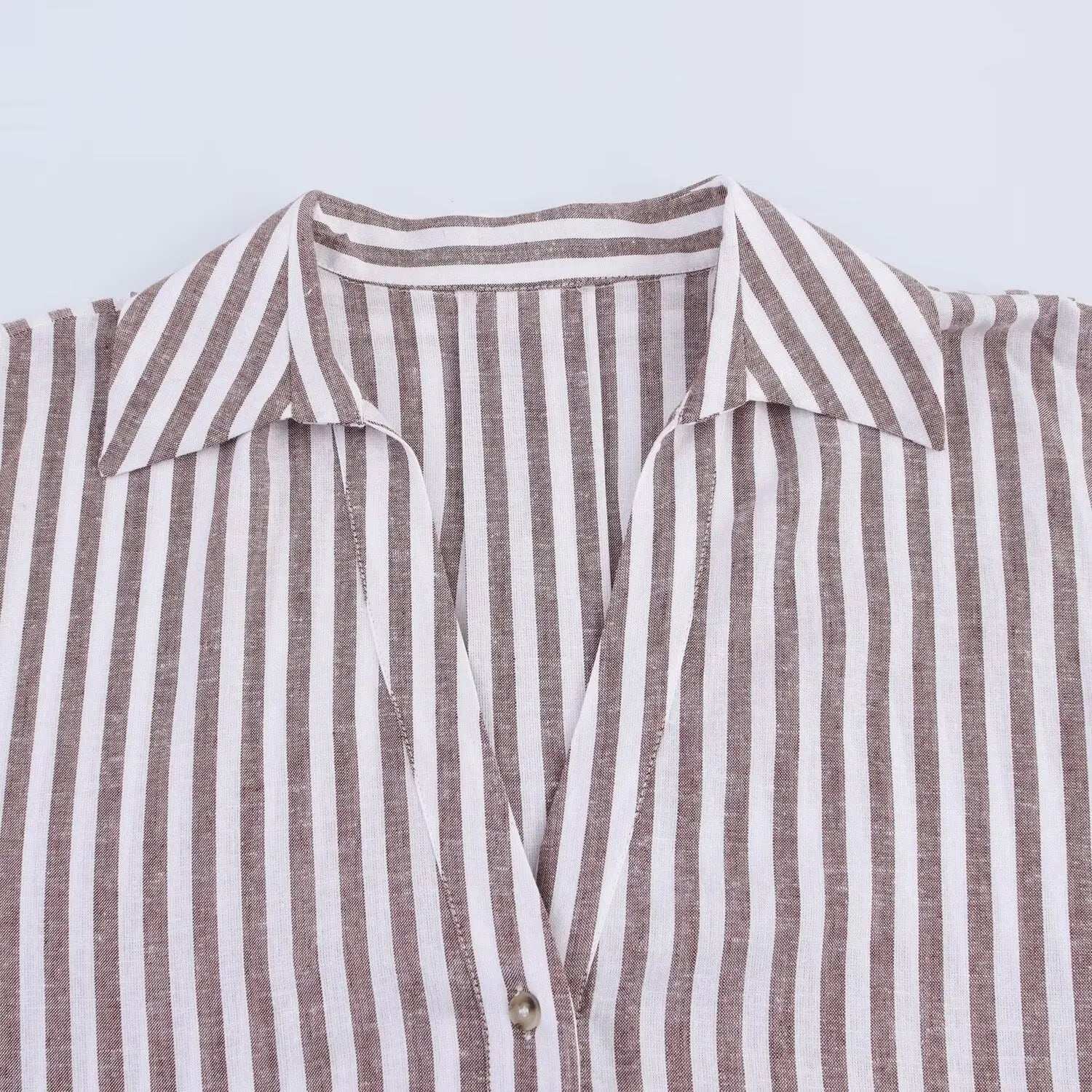 Ulvly Linen-Blend Striped Shirt