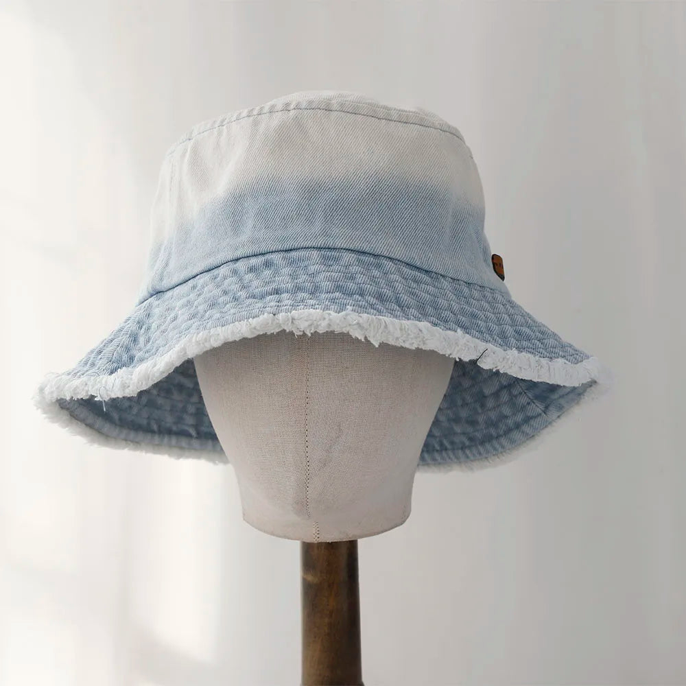 Ulvly Denim Cowboy Bucket Hat with Strap