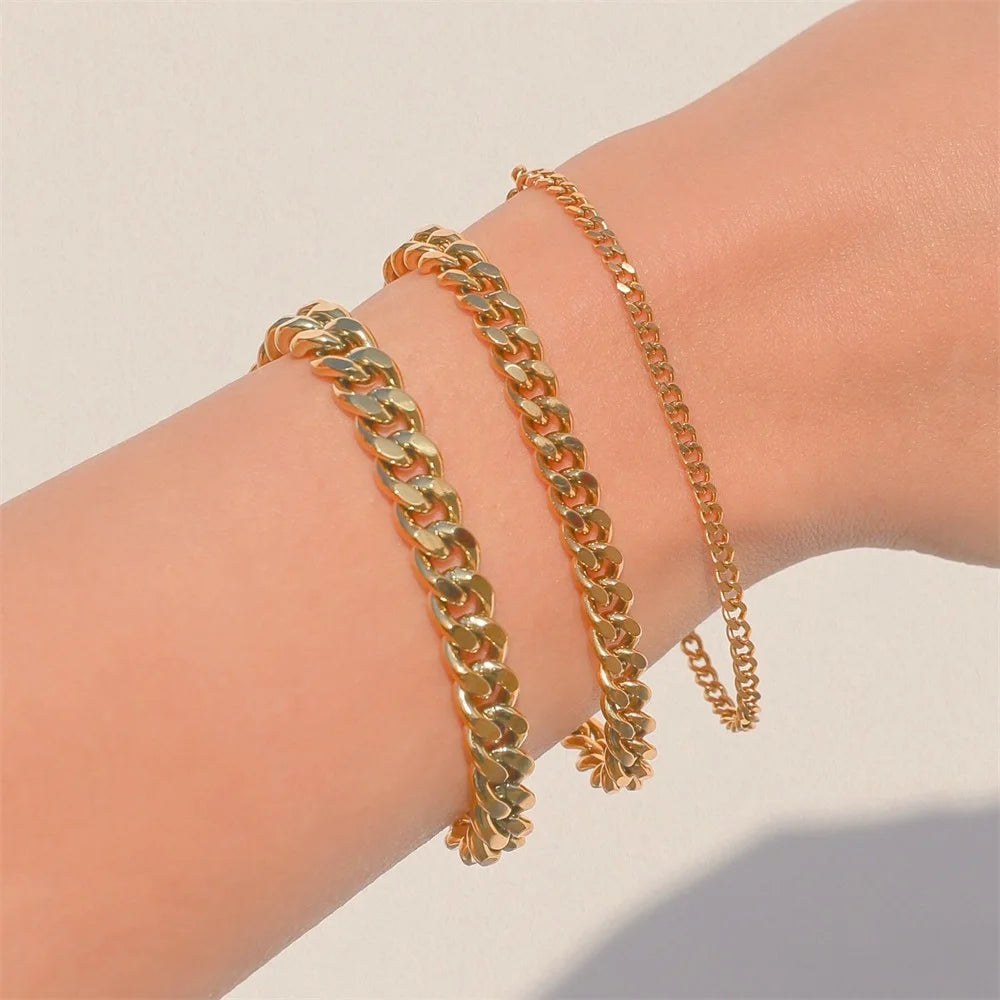 Ulvly Stainless Steel Link Chain Bracelet – Waterproof and Fade-Resistant