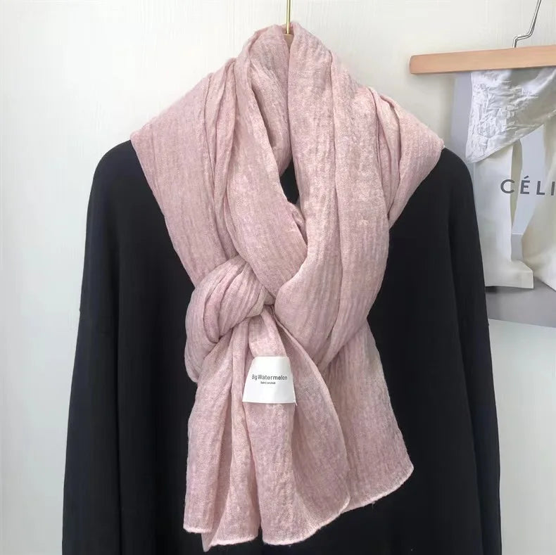 Ulvly Retro Cotton-Linen Touch Scarf