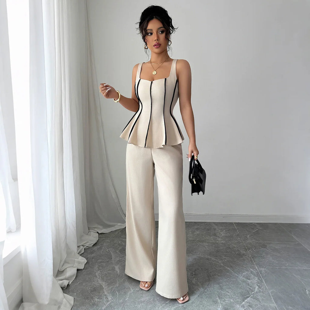 Ulvly Two-Piece Ruffle Pant Set