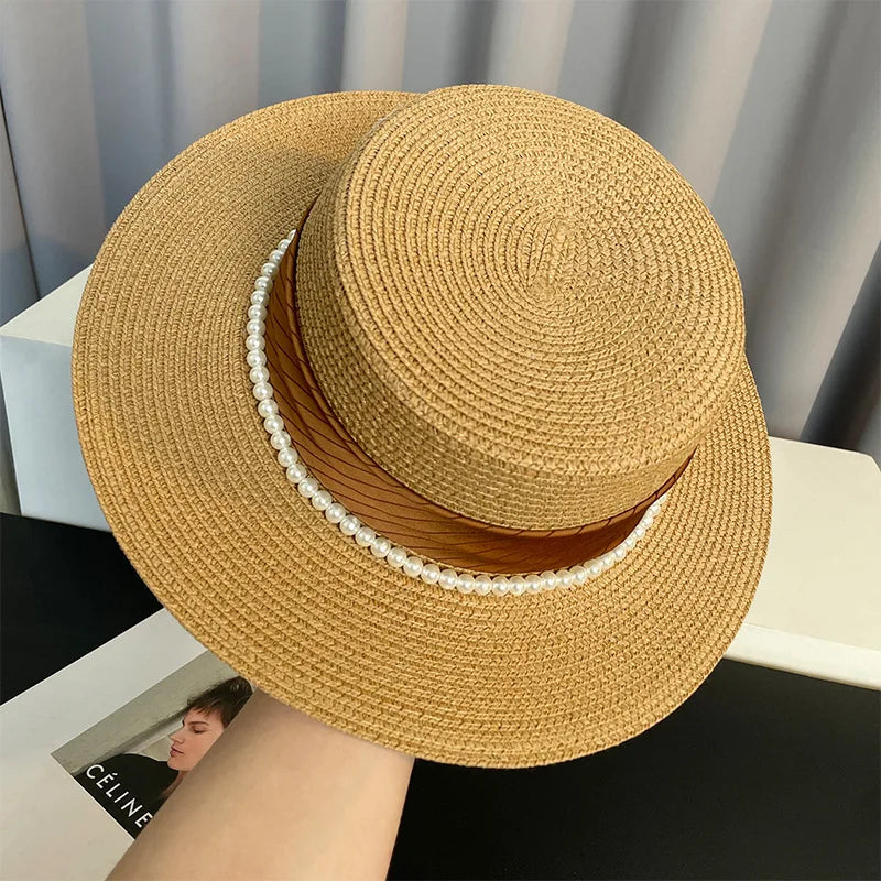 Ulvly Luxury Flared Straw Sun Hat