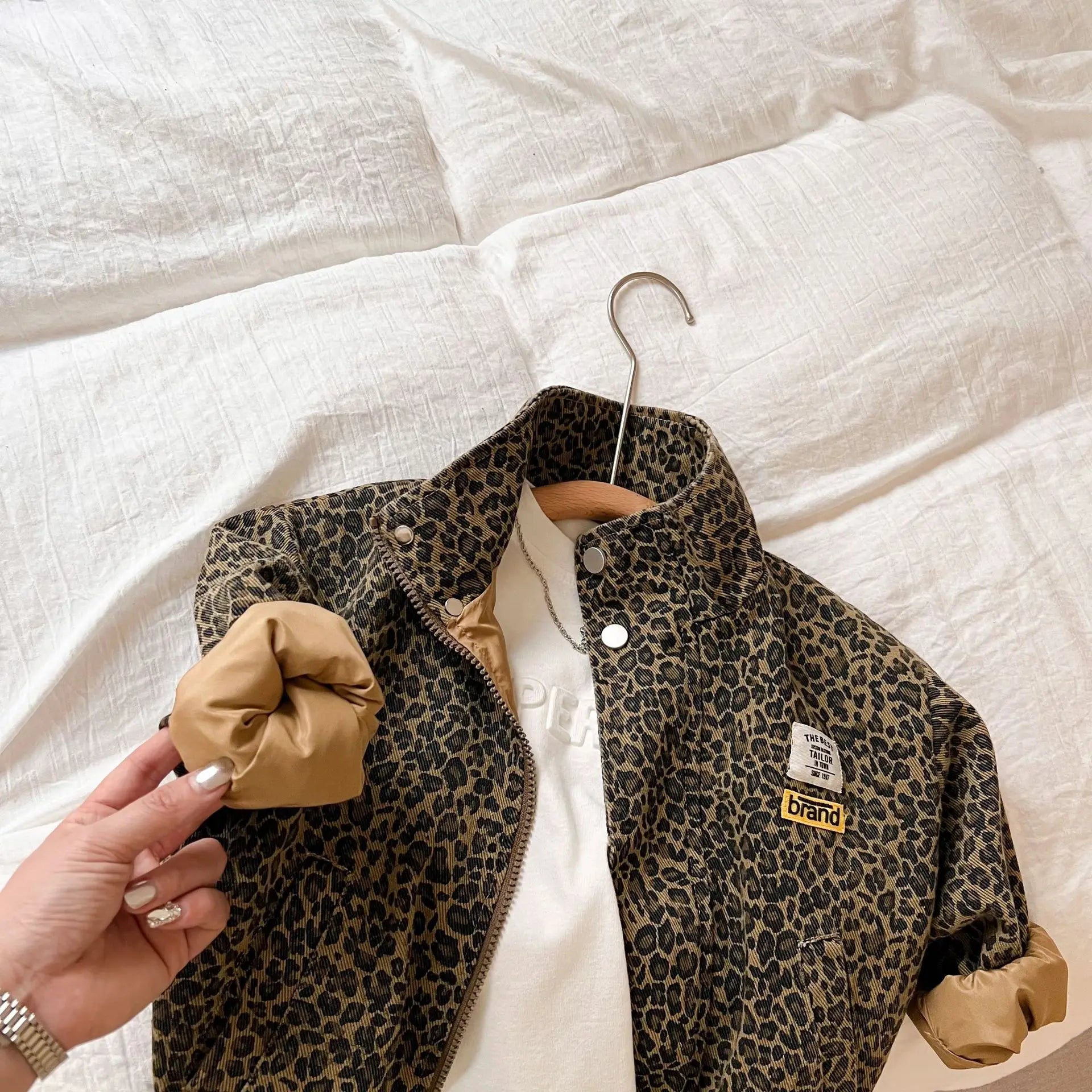 Ulvly Kids Leopard Denim Jacket