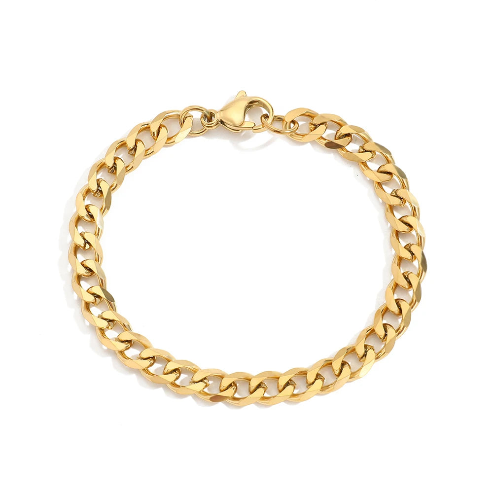 Ulvly Stainless Steel Link Chain Bracelet – Waterproof and Fade-Resistant