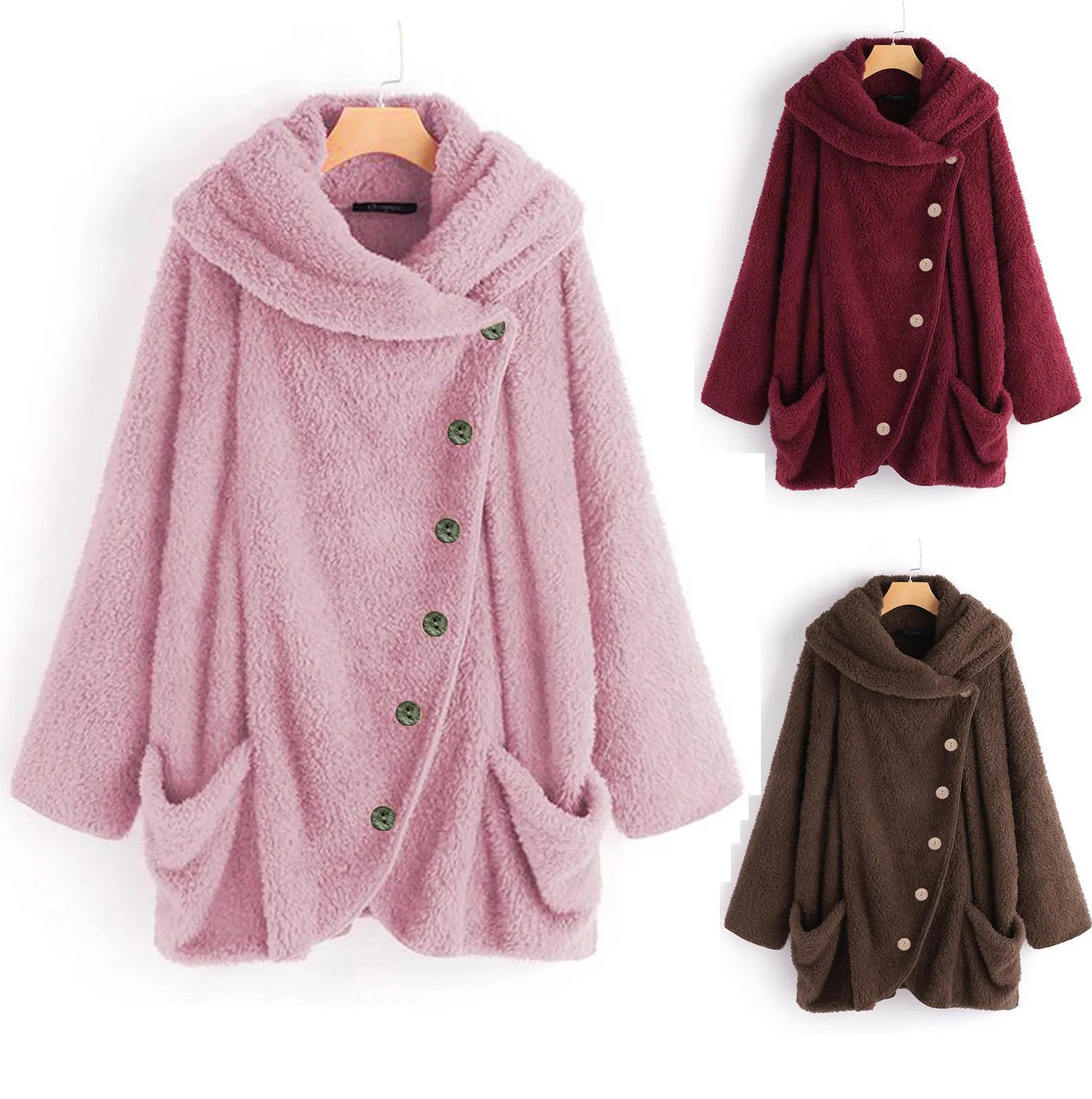Ulvly Hooded Teddy Fleece Coat