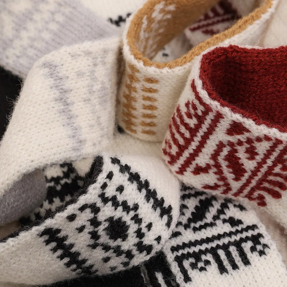 Ulvly Striped Plush Knit Scarf