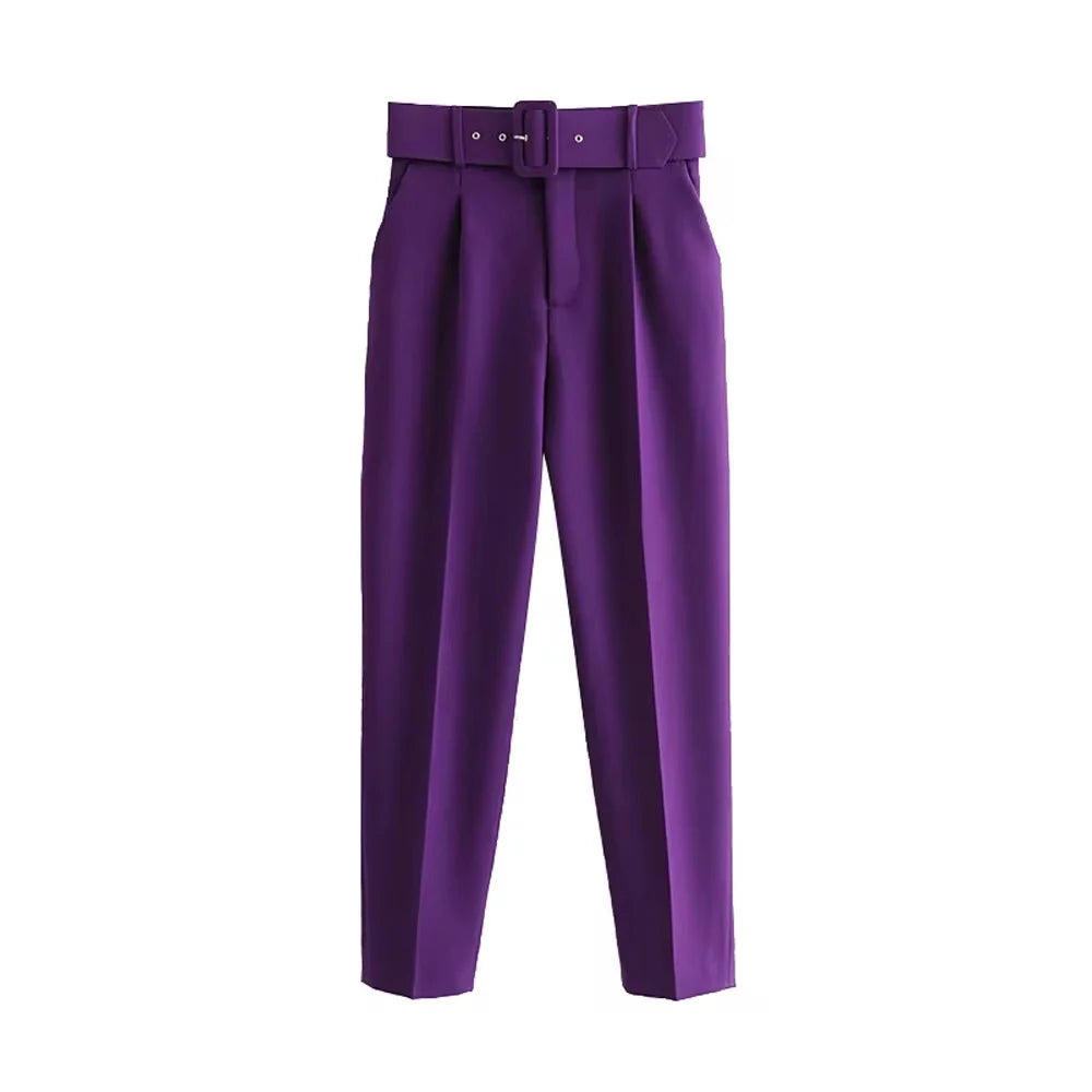 Ulvly High-Waist Belted Trousers