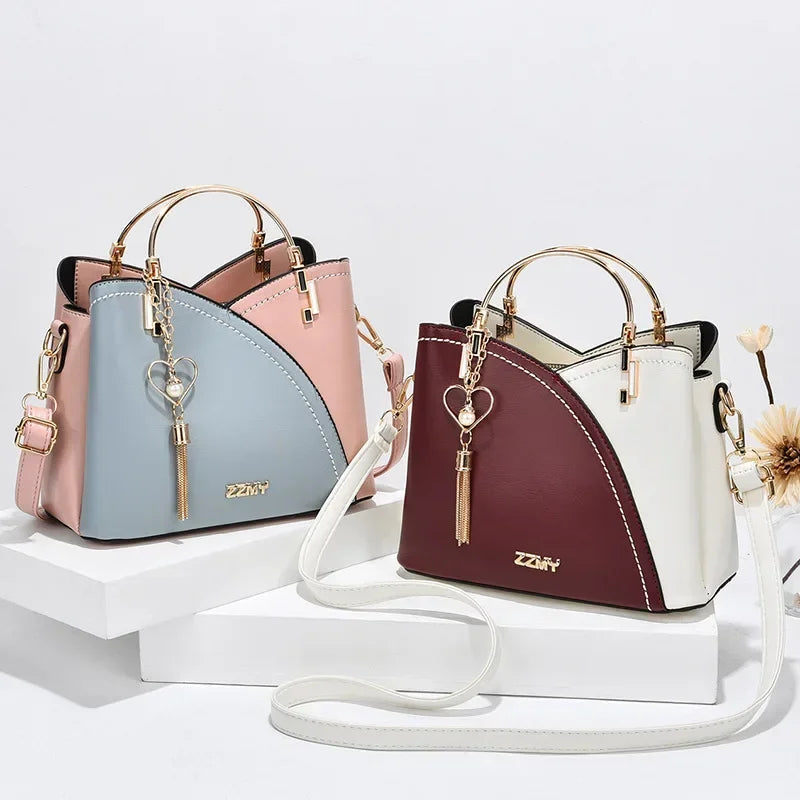 Ulvly Patchwork PU Leather Shoulder Bag