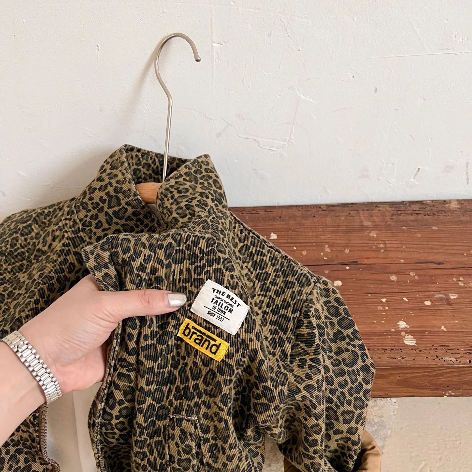 Ulvly Kids Leopard Denim Jacket