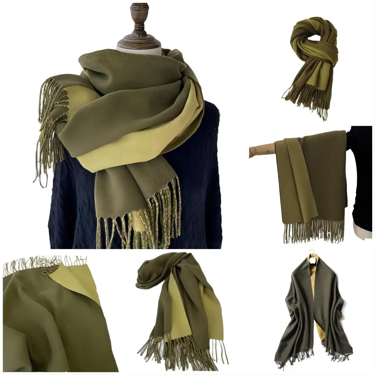 Ulvly Double-Sided Cashmere-Feel Scarf