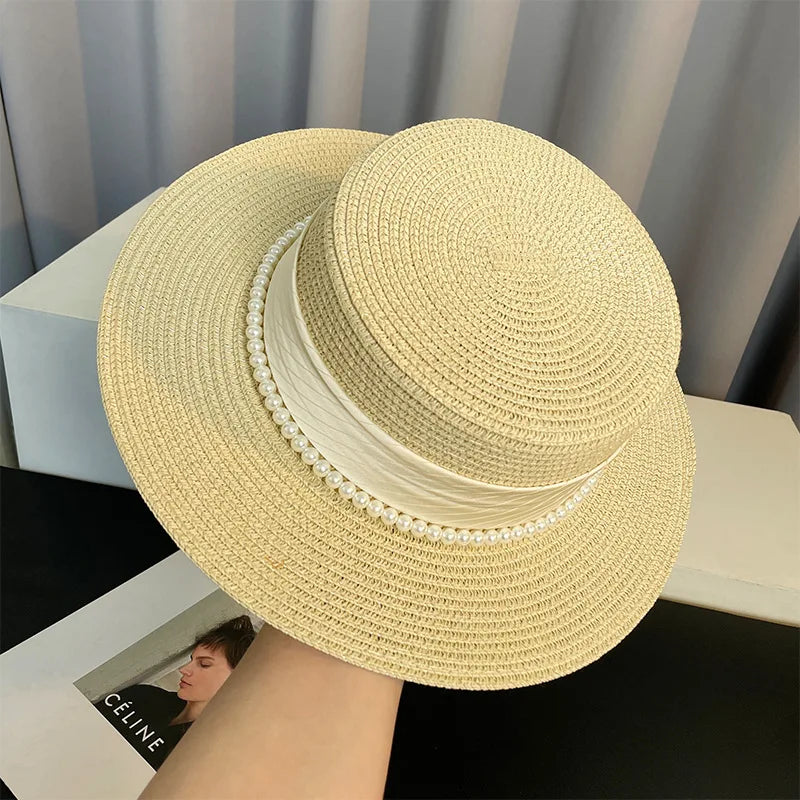 Ulvly Luxury Flared Straw Sun Hat